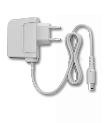 FLLAGG20 | 1X Caricatore portatile Compatibile con Console Nintendo 3DS, 2DS, DSi, 3DSXL | Grigio, cavo 1m | Input 100-240V, output 4.6V 350mAh, spina europea | ricarica CA Power Adapter