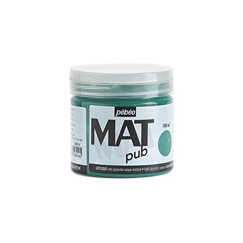 Pébéo - Mat Pub – Peinture Acrylique Extra Fine et Extra Mate - Vert canard -140ml