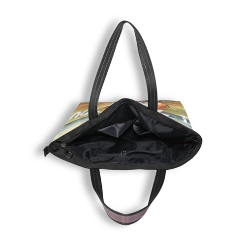 Image of Women Turtle Tote Bag Polyester Handbag Zippered Tote Bag Turtle Tote Purses,Summer Beach Tote Bag