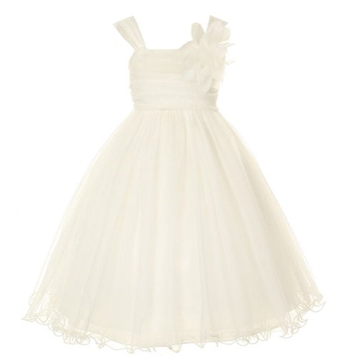Kid's Dream Girls' Special Occasion Double Layer Mesh Flower Girl Dress
