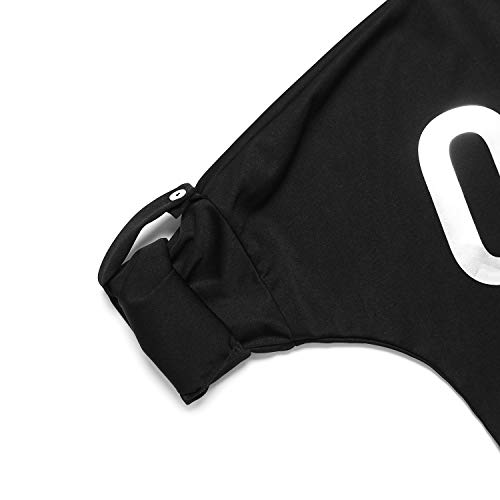 Pesion Womens Off The Shoulder Tops Sexy Shiny Shirts Long/Short Sleeves Fashion Graphic T-Shirts Blouses, Black+ Silver Xxx-Large #TOP3