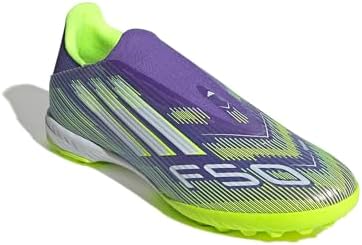 adidas Tênis unissex adulto F50 League Laceless Turf, Roxo/branco