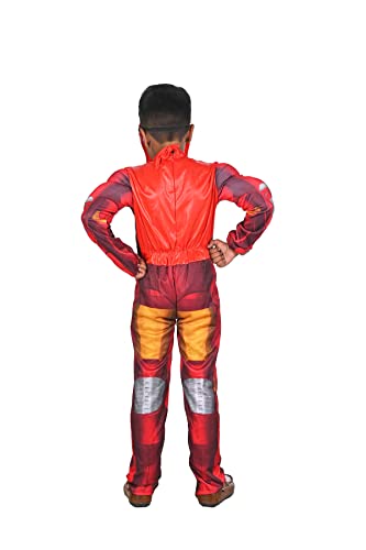 Image of BookMyCostume Polyester The Red Yellow Superhero Muscles Kids Fancy Dress Costume - Imported 3-4 Years