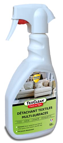 Guard Industrie Texclean - Tissus Tapis Textile Vetements Canapé - Détachant Surpuissant - Taches Grasses Maigres - Application Spray - Action Rapide...