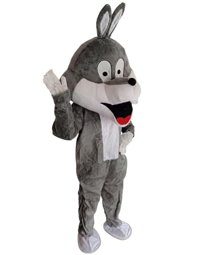 Image of Bookmycostume Buy Bugs Bunny - Grey Cartoon Mascot Costume For Theme Birthday Party & Events | Adults | Full Size Adults - Fleece