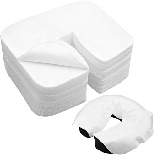 Wapasezyar Massageliegen Nasenschlitztücher, 200 Stück Gesichtsauflagen für Massageliege, Atmungsaktive, Nicht-klebende Hygieneauflagen für Kopfstützen von Massagestühlen Massagetischen