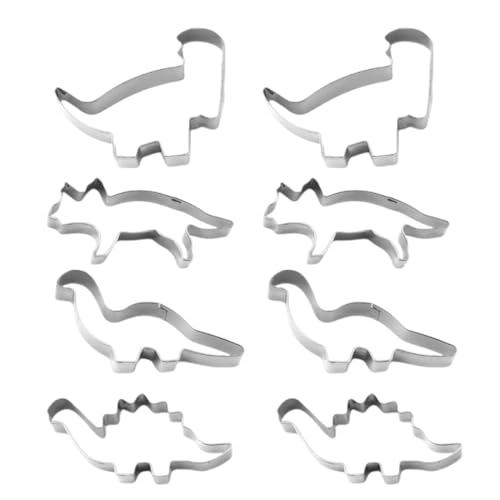 Emporte-pièce dinosaure Set, 8 Pièces, Emporte-Pièces Réutilisable, Patisserie de Acier Inoxydable, Emporte-pièce dinosaure biscuit pour enfants Dino...
