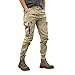 Pantalones De Trabajo para Hombre Cargo Pants for Men Slim Fit Mens Joggers with Pockets Drawstring Open Bottom Wrangler Tactical Big and Tall Pants Athletic Cargo Trousers Track Clothing Khaki M