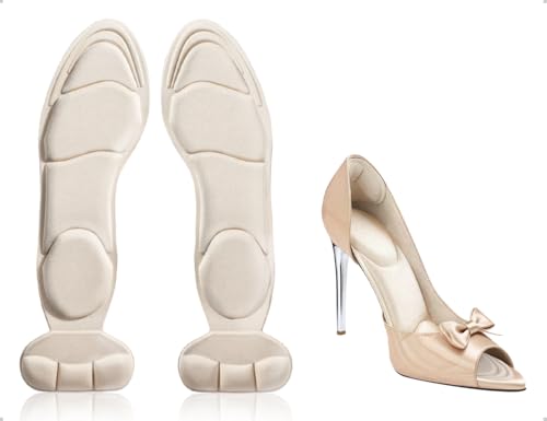 OHYANYAO Plantillas Para Zapatos De Mujer,Antideslizantes Y Autoadhesivas,Aptas Para Tacones Altos,Zapatos De Sal贸n Y Tacones De Aguja Demasiado Grandes(Albaricoque)