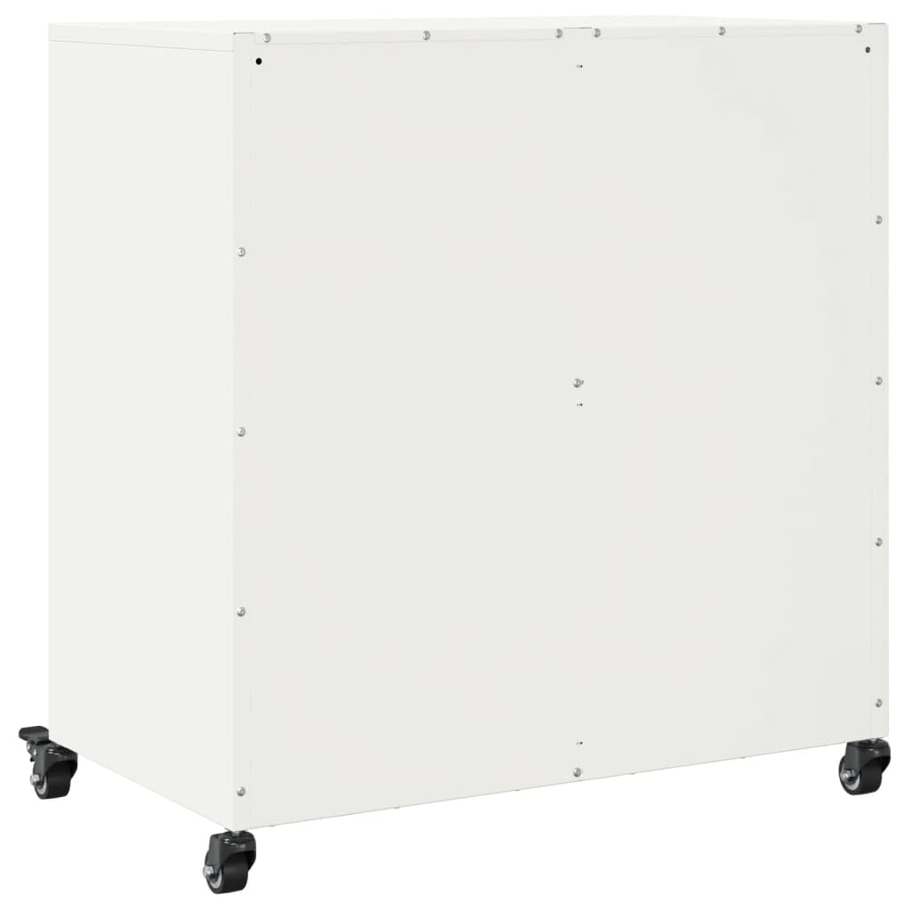 vidaXL Buffet, Armoire avec Porte, Placard avec Rangement, Organisateur de Salle de Séjour Salon Maison Intérieur, Blanc 68x39x72 cm Acier