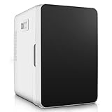 Homdox Mini Fridge, 20L Compact Skincare Fridge, 60W Portable Cooling and Heating Refrigerator for Skincare, Foods, Medications, Bedroom, Office & Car, black