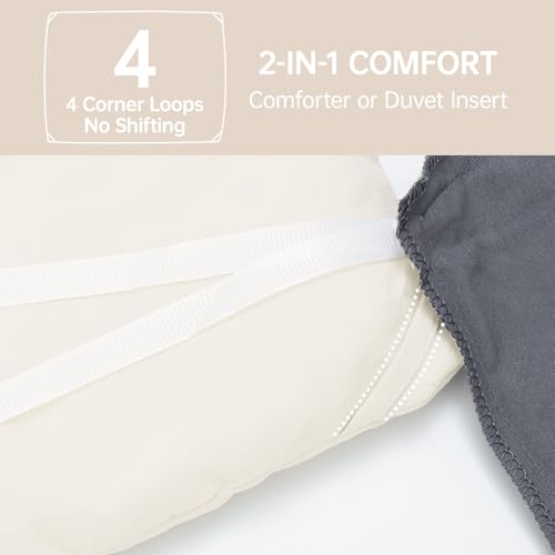 Image of MUXHOMO Full Comforter Sets, All Season Ultra Soft Down Alternative Bedding - 3 Piece Lightweight Bed Set Includes 1 Comforter (82 inchx86 inch) and 2 Pillow Shams (20 inchx26 inch), Ivory