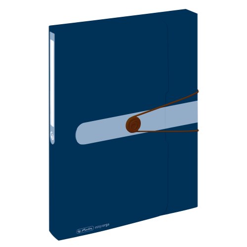 Herlitz 11279841 Sammelbox, Recycling A4 Polypropylen-Folie, Blauer Engel, dunkelblau