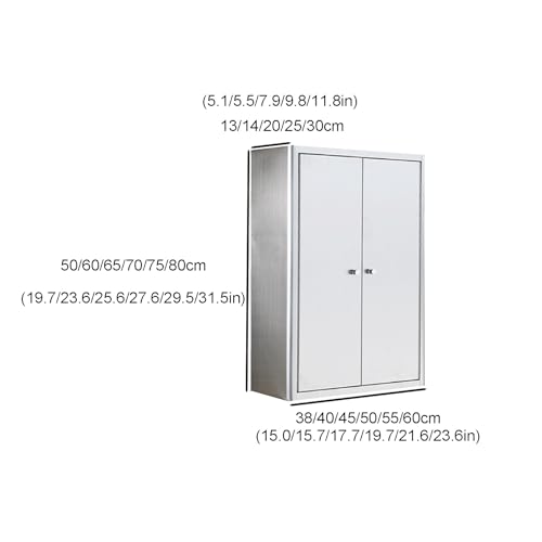Regulowany ścienny stojak do przechowywania ze stali nierdzewnej, pływająca szafka kuchenna i szafka na pranie nad toaletą, idealny do łazienki i salonu (45 x 65 x 25 cm)