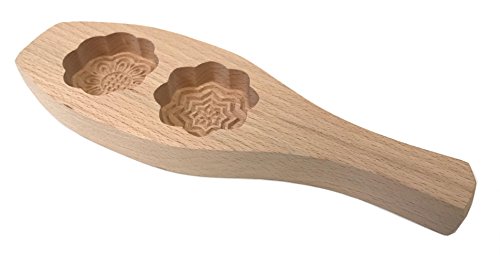 Kids DIY 2 Shapes Flower Wooden Wood Mould Moon Cake Bake Baking Kitchen Craft Tool