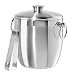 Oggi Stainless Steel Ice Bucket with Tongs, 3 L