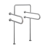 Saugglocken & Halter Geländer Aus Metall Bad-Accessoires Geländer Haushalt Badewanne Anti-Rutsch-Geländer Ältere Behinderte Sicherheits Brackets Geschenke (Color : Silver, Size : 60 * 55 * 120cm)