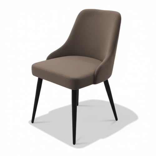 Image of Finch Fox Taskpro Modern Unique Velvet Upholstered Seating Living Room Dining Chair with Black Metal Legs in Dark Brown Color (Set of 4)