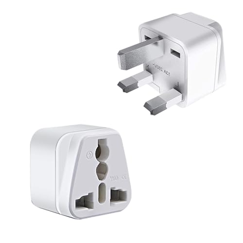 2 Pack UK Travel Adapter for Type G Plug, Works with Electrical Outlets in UK,HK, Ireland, Great Britain, Scotland, England, London, Dublin,Wall Outlet Power Charger Converter