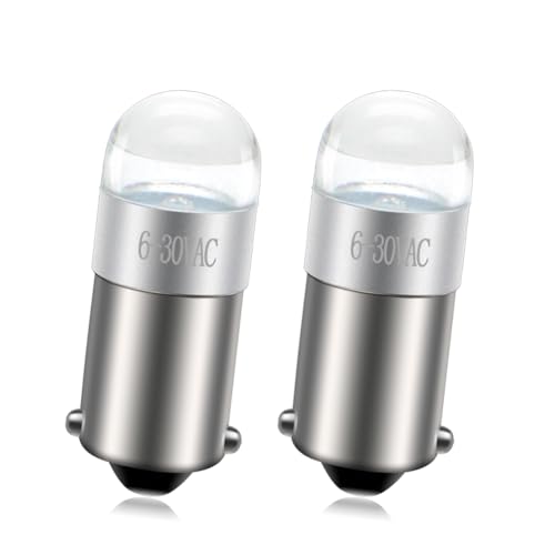 Ruiandsion BA9S Interior Map Led Light White 1891 6-30V Car Bulb for Glove Box Instrument Panel Lamps（pack of 2）