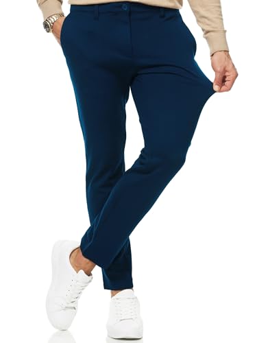 Indicode Herren Rodekro Performance Pants | Chinohose Herrenhose Super Stretch Stoffhose Bequeme Business Hose für Männer Navy, 32/32