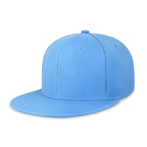 Image of CHOK.LIDS Flat Bill Visor Classic Snapback Hat Blank Adjustable Brim High Top End Trendy Color Style Plain Tone Baseball Cap