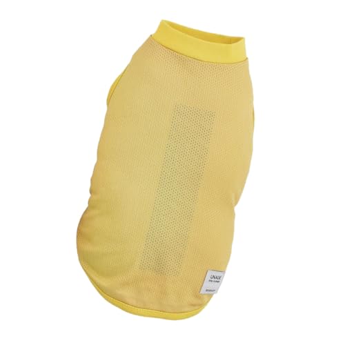 iDog UNAGE アンエイジ ウェルネスウェア プリントタンク アイドッグFメッシュイエローベージュ