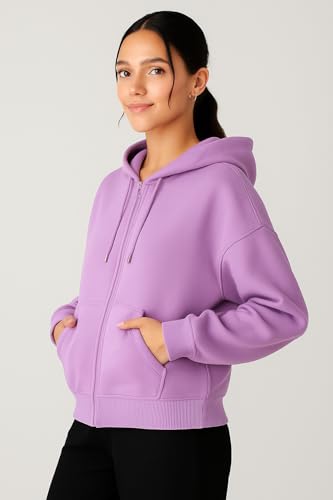 Image of ADBUCKS Women's Oversized Winter Jacket Sweatshirts Casual Drawstring Clothes Zip Up Hoodie with Front Pocket Ii Womens Hoodies Ii