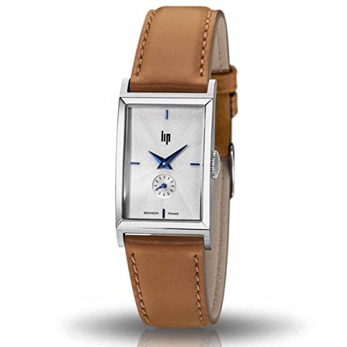 Lip Churchill T18 Montre Femme Rectangulaire Acier Cuir Marron 671407