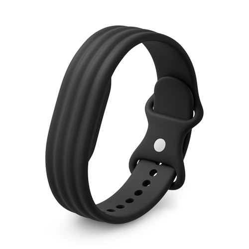 Bracelet sport Google Fitbit Air – Bracelet en silicone idéal pour le sport – Compatible uniquement avec le Fitbit Air – Noir Volcanique, S