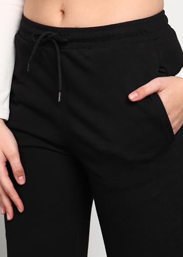Image of Alan Jones Clothing Women's Relaxed Fit Mid Rise Solid Wide Legs Track Pant