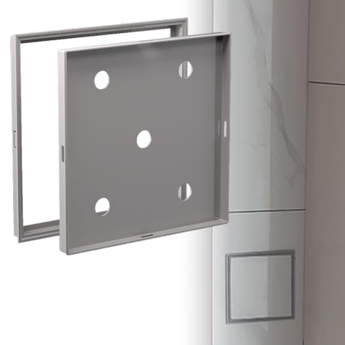 EXCLURA Trappe de Visite Panneau D'accès Carrelé Amovible, Porte D'accès Encastrée en PVC pour Cloisons Sèches, Porte de Révision Invisible pour la Maintenance Électrique(Gray,15x20cm(5 7/8x7 7/8))