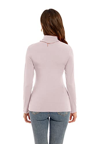 Image of Womens Long Sleeve Turtleneck T-Shirts Casual Lightweight Slim Fit Cozy Base Layer Top