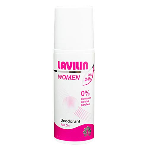 Lavilin Deo Roll-on für Frauen 65 ml, schützt bis 24 Stunden vor Schweissgeruch, ohne Aluminium, ohne Alkohol, ohne Paraben, pflanzliche Wirkstoffe, wasserresistent, dezente, blumige Duftnote Cover