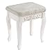 Produktbild WOLTU MB6015cm Schminkhocker, Sitzhocker, Hocker Landhaus Hocker, Polsterhocker, MDF Holz, Weiß lackiert, für Schminktisch, Barock, Cremeweiß