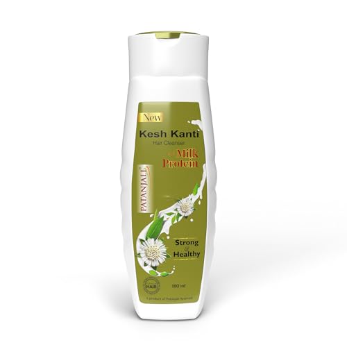 Image of Patanjali Kesh Kanti Milk Protein Shampoo Hair Cleanser 180ml - Hair Breakage & Fall Care Herbal Shampoo | Suitable for All Hair Types | For Men & Women | For Daily Use