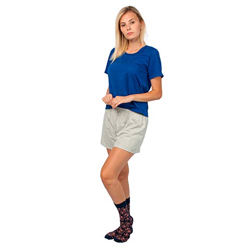 Conjunto Pijama Short Dolll Básico Part.B (GG, Azul e Cinza Claro)