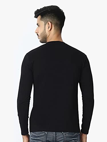 Image of Round Neck Full Sleeve Plain-Solid Regular Fit Casual Men's Multicolor T-Shirts (Pack of 2)