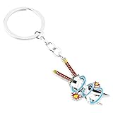 Weeb Keychains Demon Slayer Katana Keychain – Tengen Sword Key Ring – Rugged Metal Phone Charm – Durable Collector-Grade Anime Gift & Bag Charm – Demon Slayer Merch | Tengen Uzui Keychain