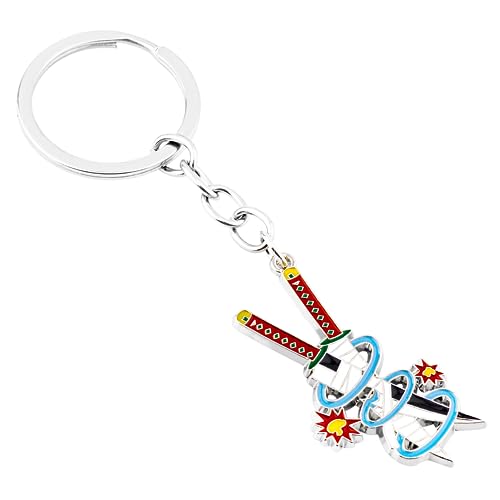 Weeb Keychains Demon Slayer Katana Keychain – Tengen Sword Key Ring – Rugged Metal Phone Charm – Durable Collector-Grade Anime Gift & Bag Charm – Demon Slayer Merch | Tengen Uzui Keychain