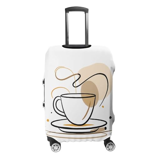 Carry on Luggage Cover Coffee Line Drawing Suitcase Covers for Luggages Tsa Approved Travel Luggage Sleeve Protector Elastic Suitcase Protector Anti-Scratch Washable Fits 19-30 Inch Case -L4
