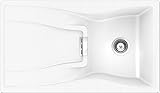 Material cristadur Extreme Schock Waterfall D100 Fregadero, Piedra, Blanco Puro, 86 x 50 x 20 cm