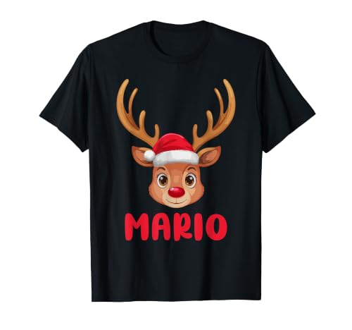 Image of Mario Reindeer Funny Christmas Xmas Pajamas for Mario T-Shirt