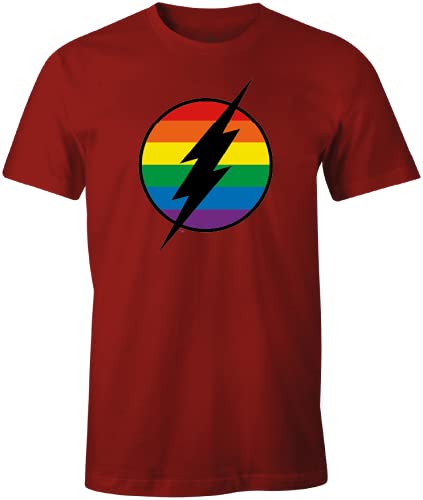 DC Comics MEFLAHOTS010 Camiseta, Rojo, S para Hombre