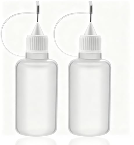 DPWOUM 2pc 5ml Precision Needle Tip, Empty Dropper Plastic Bottles, glue needle applicator, Applicator DIY Quilling Tool Squeeze Bottle for Paper Quilling DIY Craft