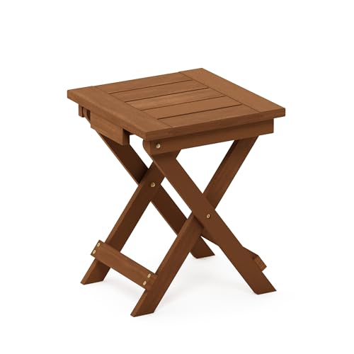 Furinno TIOMAN Hardwood Folding Outdoor Side Table, Light Wood - image 6