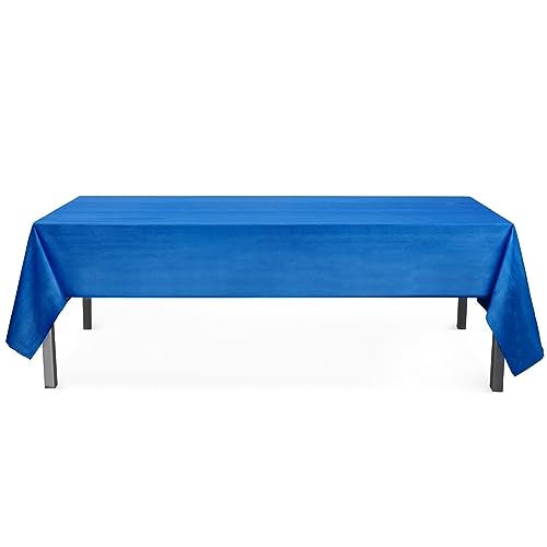 Image of Juvale Blue Tablecloth - 54 x 108 in, Pack of 3, Rectangular - Disposable Tablecloth & Plastic Table Cover for Parties & Easy Cleanup & Protection