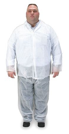 Disposable Collared Shirt, White, M, PK25