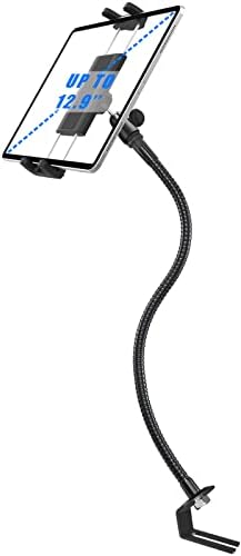 Charchendo Tablet Truck Mount, Car Seat Rail Tablet Holder with 22'' Metal Gooseneck, Universal Car Floor Phone Stand 360 ° Rotate for iPad Pro, Air, Mini, iPhone fits Pickup Truck, Semi Truck