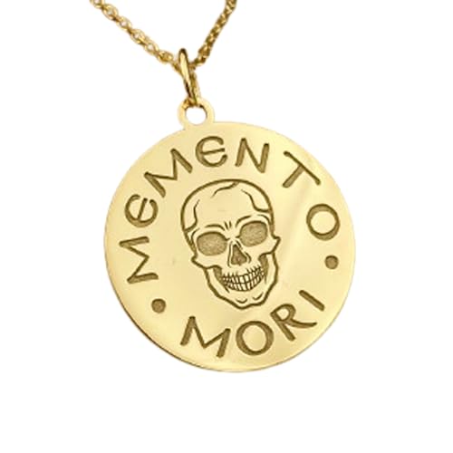Collier Memento Mori plaqué or : bijou unisexe d'exception en argent sterling